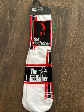 Odd Sox The Godfather Crew Socks - White/Black/Red